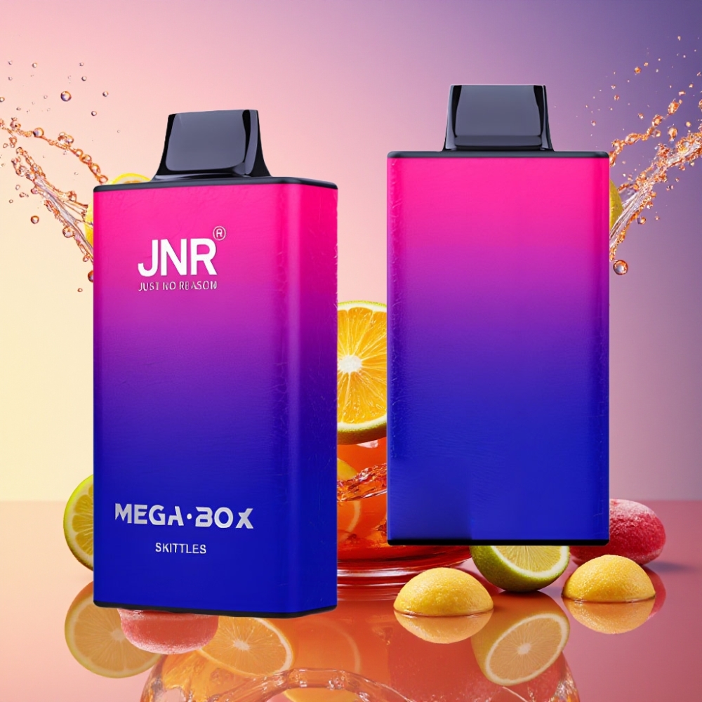 JNR Mega Box 25000 Puffs Engangs Vape Regnbue 30ml 850mAh Dual Mesh Coil Type-C 2% Engros Danmark
