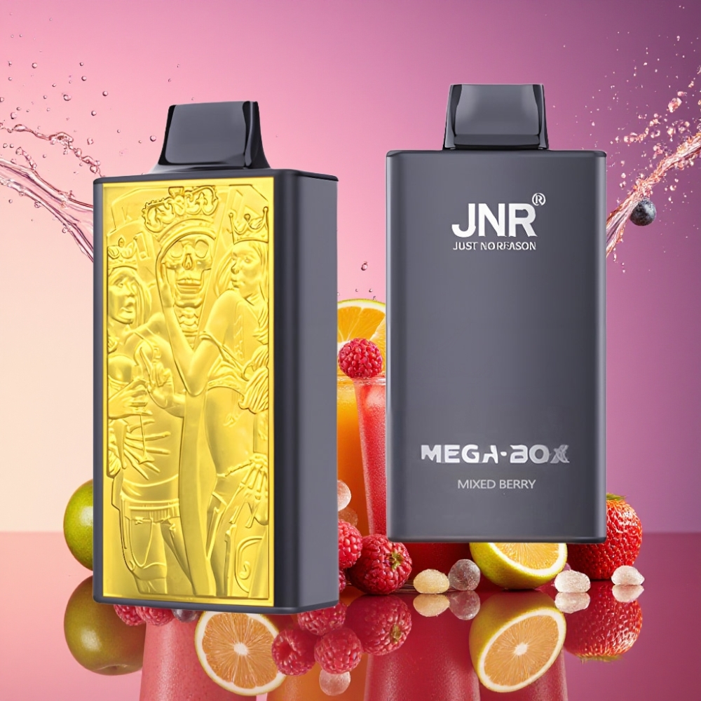 JNR Mega Box 25000 Puffs Engangsvape Blandet Bær 30ml 850mAh Dual Mesh Coil Type-C 57mm 30mm 114mm 2% Engros Danmark