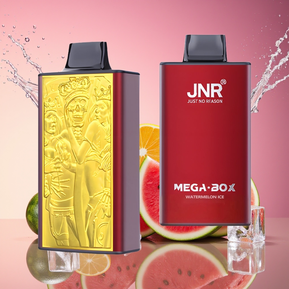 JNR Mega Box 25000 Pugs Engangs Vape Vandmelon Is 30ml 850mAh Dual Mesh Coil Type-C 2% Engros Danmark