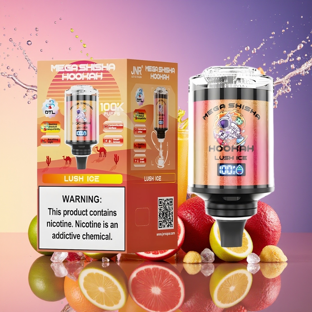 JNR Mega Shisha Hookah 100K 2200mAh Type-C Grøn Is Engros Danmark