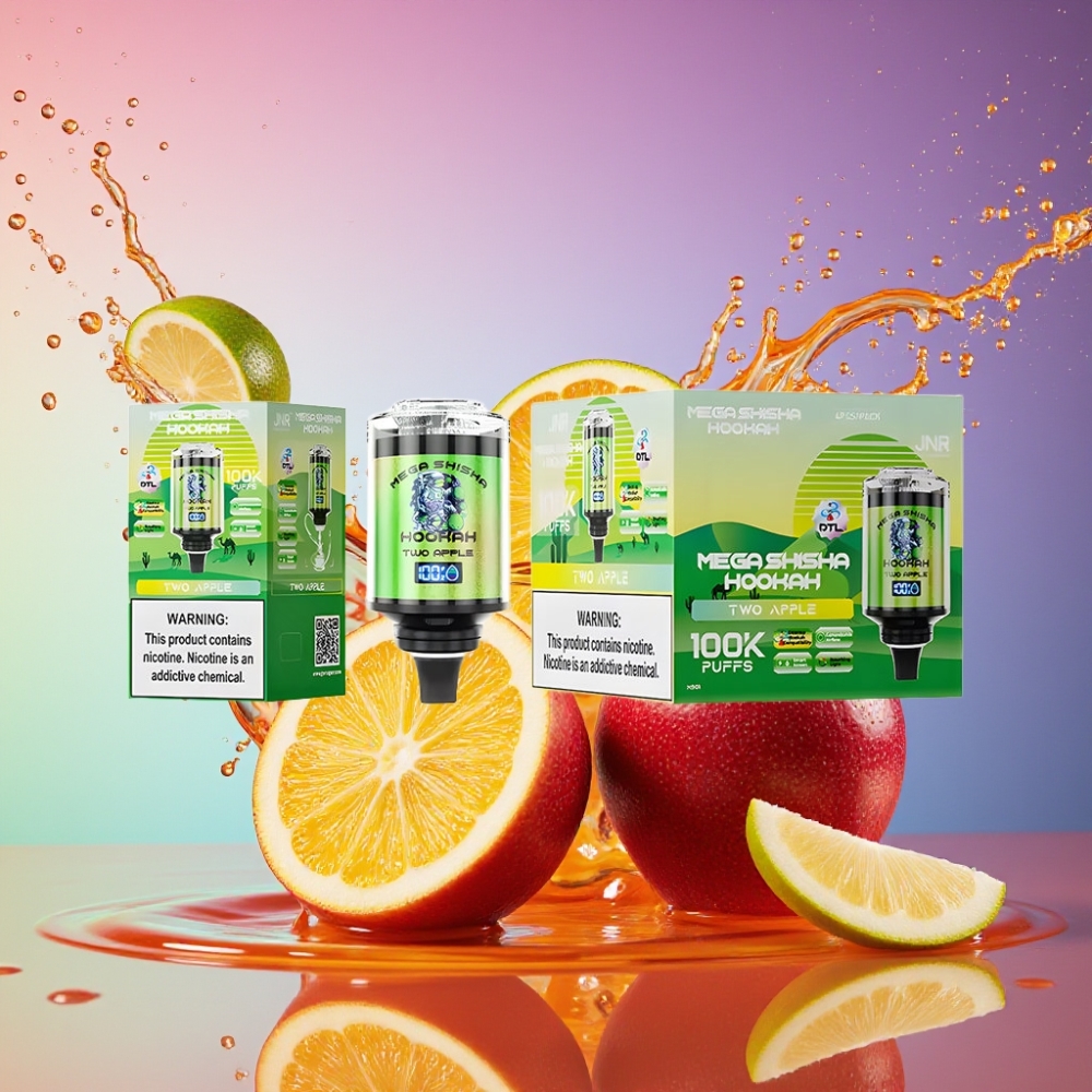 JNR Mega Shisha Hookah 100K 60ml 2200mAh Type-C Interactive Smart Skærm Justerbar Luftgennemstrømning 2% Nikotin Engros Danmark