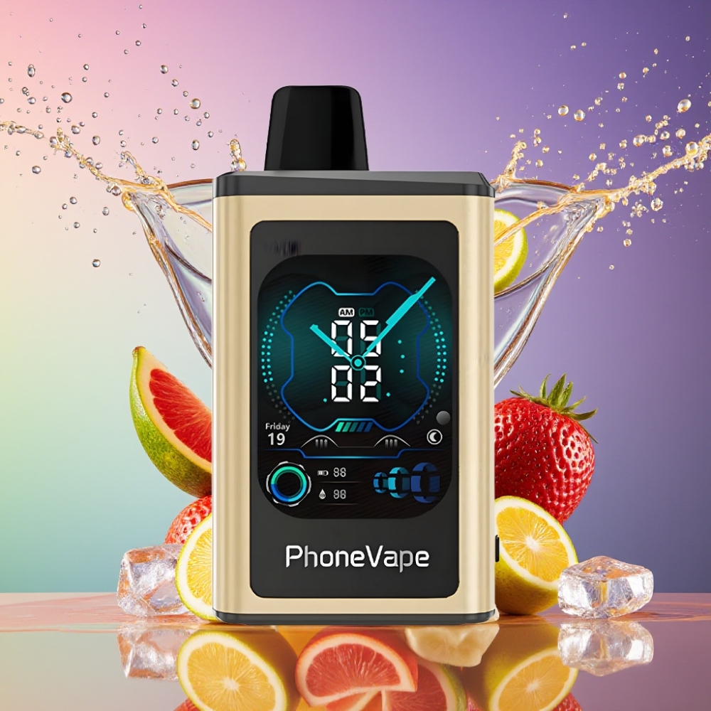 JNR PhoneVape 30000 puff Genanvendelig E-vape Bananis App Styret Turbo Mode 850mAh Type-C Opladningsbar Batteri Justerbar Luftgennemstrømning 2% 5% Nicotin Engros Danmark