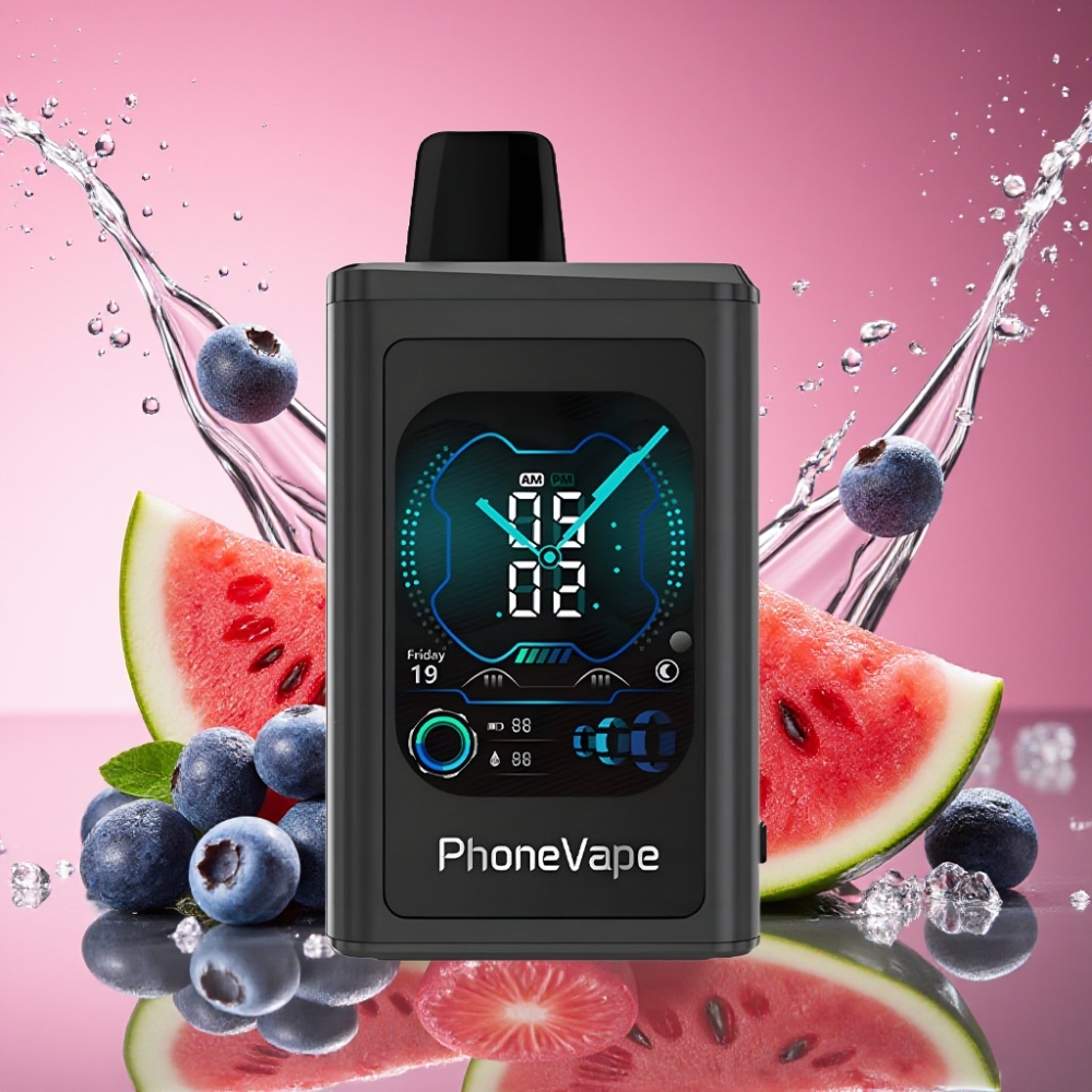 JNR PhoneVape 30000 puff Genanvendelig Vape Blåbær Vandmelon 850mAh Engros Danmark