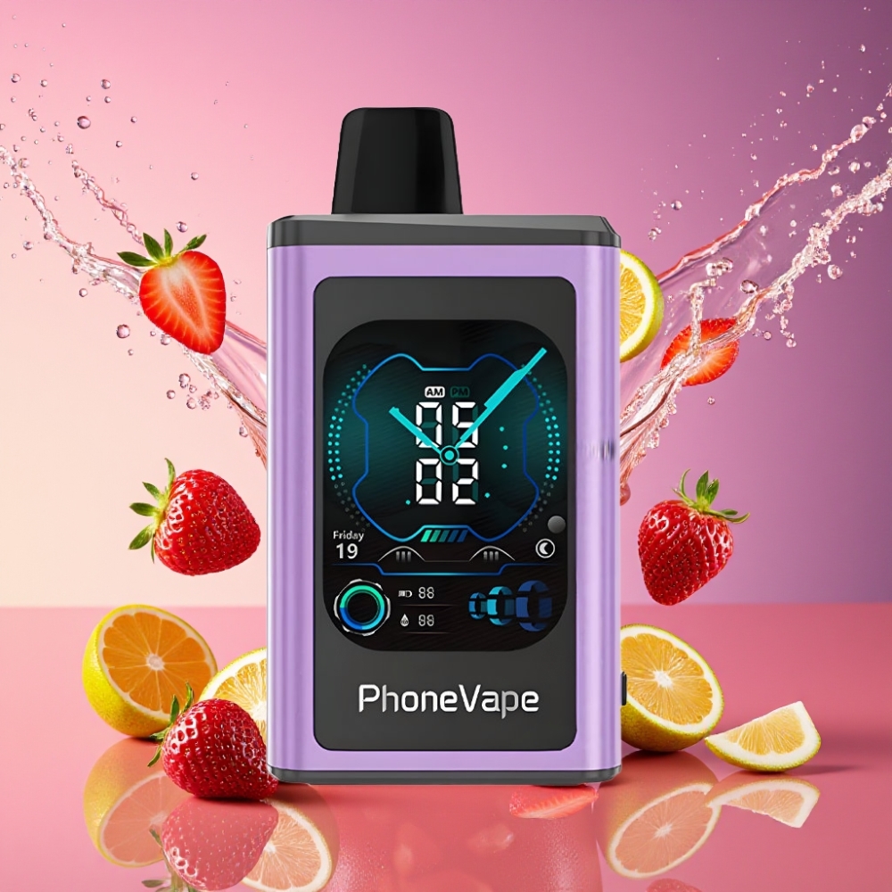 JNR PhoneVape 30000 puff Genanvendelig Vape Jordbær Is Engros Danmark