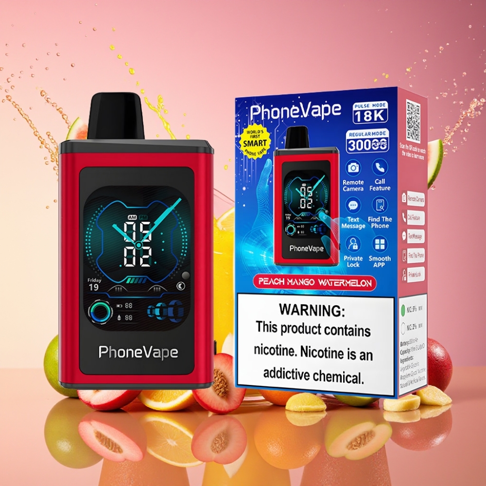 JNR PhoneVape 30000 puffs Fersken Mango Vandmelon 850mAh Type-C Engros Danmark