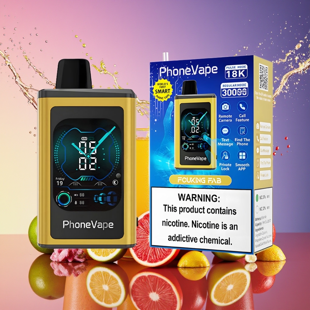 JNR PhoneVape 30000 puffs Turbo Skærm App Styret 850mAh Type-C 2%/5% Nikotin Engros Danmark