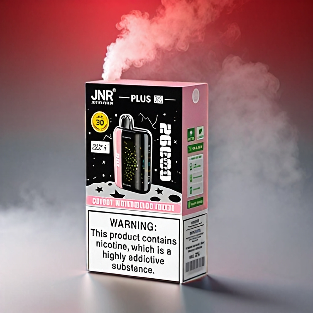 JNR Plus-X 26000 Puffs 850mAh 28ml 2% Dual Mesh Cherry-Vandmelon Fryse Type-C 3D Skærm Engros Danmark