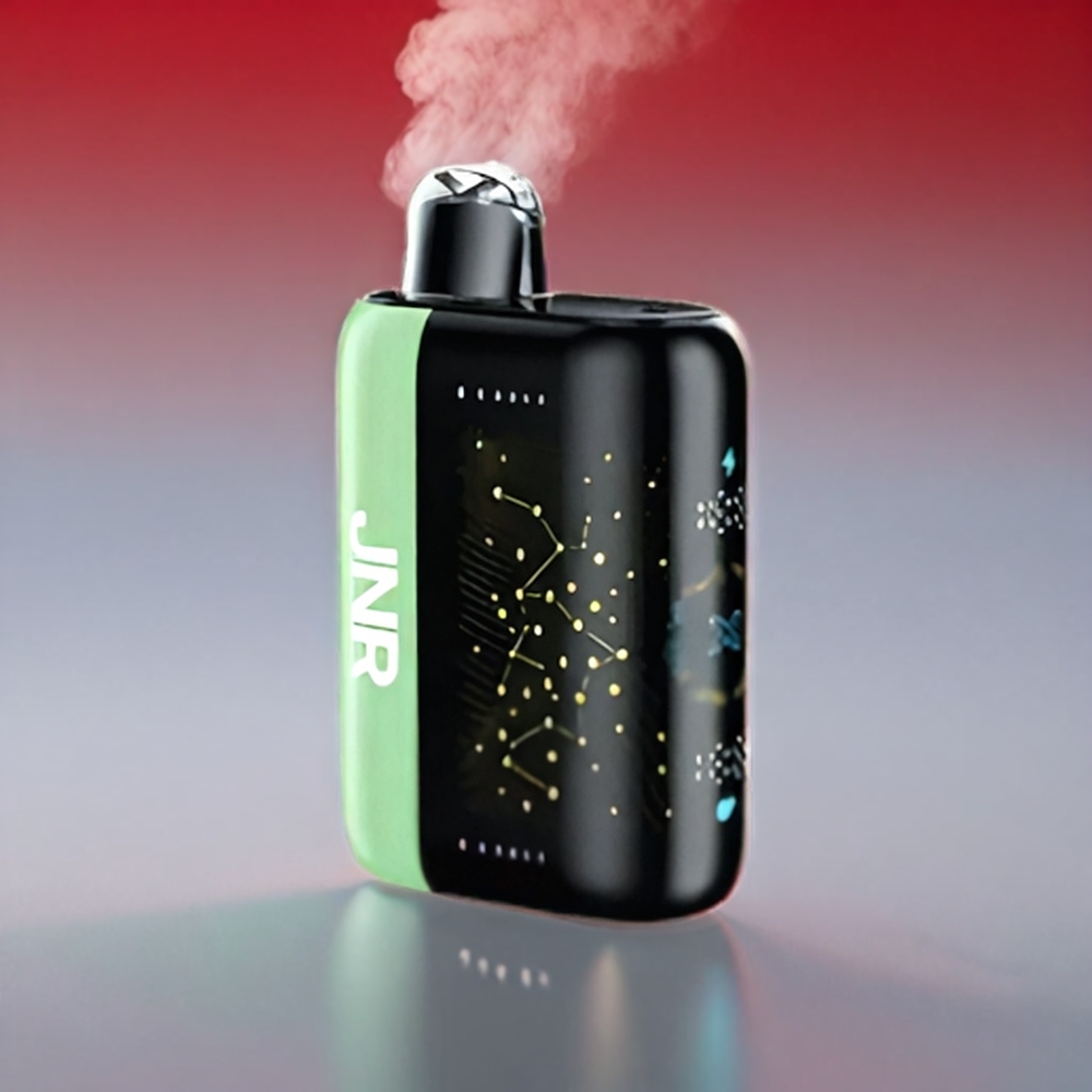 JNR Plus-X 26000 Puffs Vape Frosset Æble - 26000 Puffs, 850 mAh, 28ml, 2%, Dual Mesh Coil, Type-C, 3D Skærm + Engros Danmark
