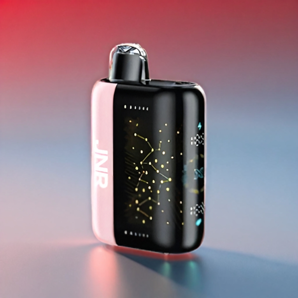 JNR Plus-X 26000 Puffs Vape Jordbær - 850mAh 28ml 2% Dual Mesh Coil Type-C 3D Skærm Engros Danmark