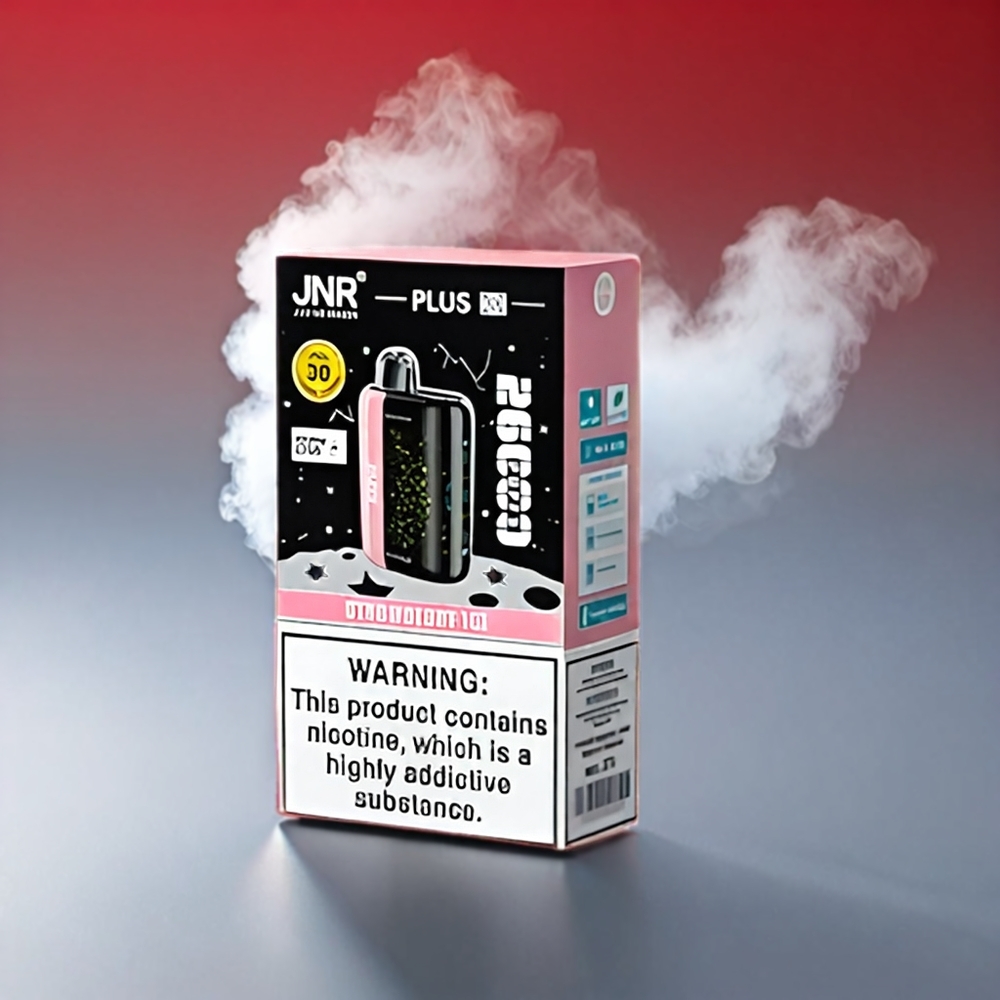 JNR Plus-X 26000 Puffs Vape Jordbær - 850mAh 28ml 2% Dual Mesh Coil Type-C 3D Skærm Engros Danmark