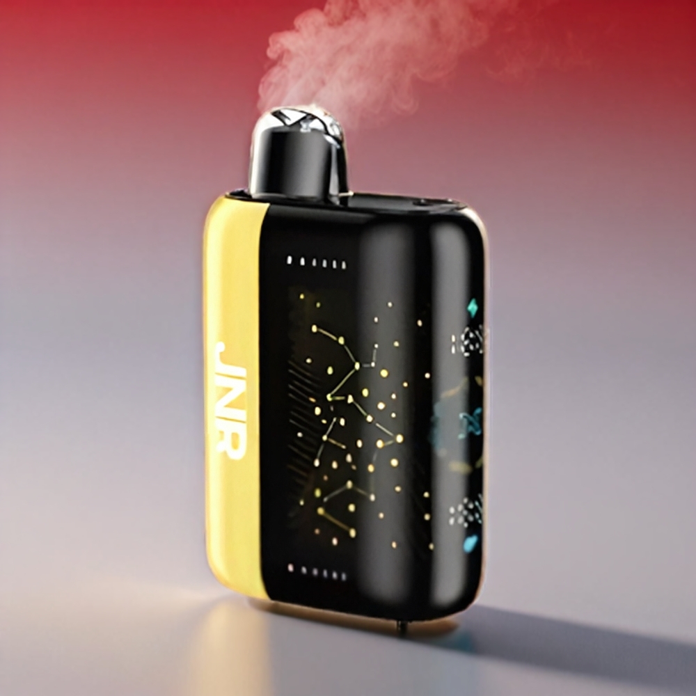 JNR Plus-X 26000 Puffs Vape Jordbær Banan - 850mAh 28ml 2% Dual Mesh Coil Type-C 3D Skærm Engros Danmark