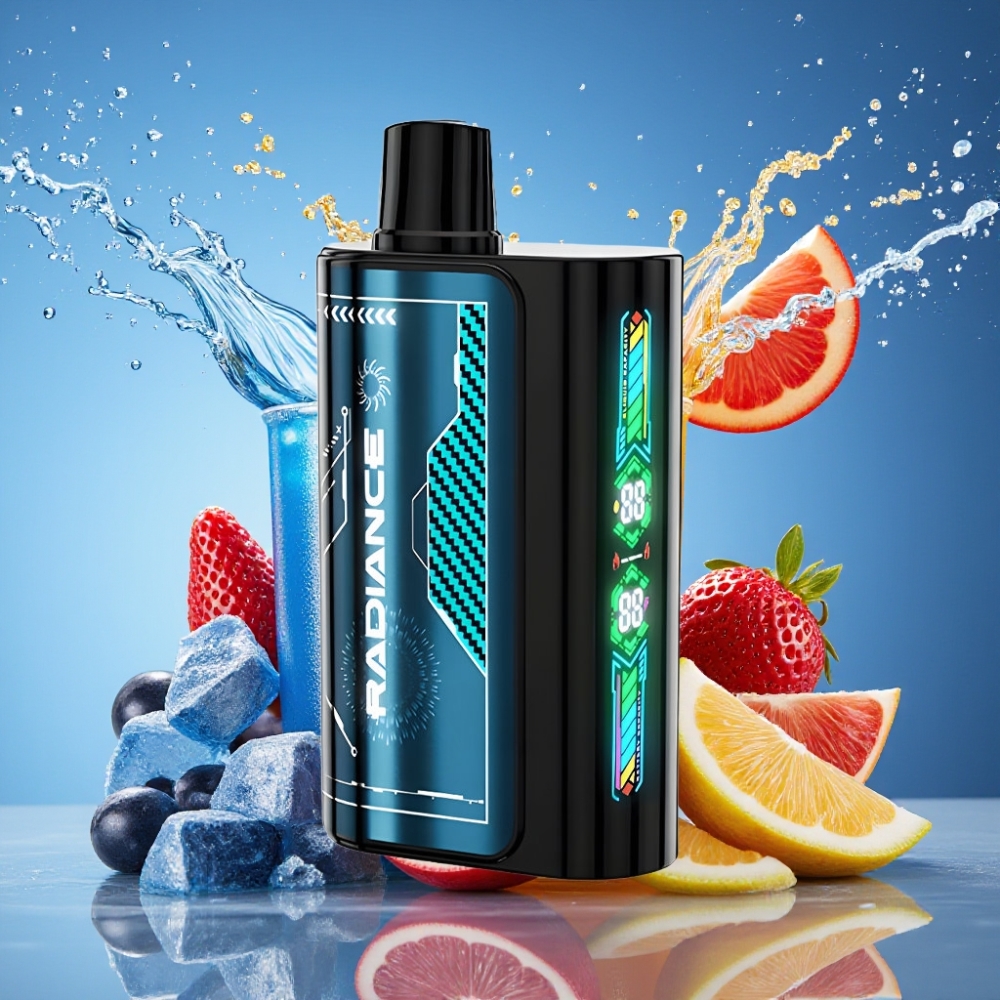 JNR Radiance 31000 Puffs Disposable Vape Blå Hindbær Is 28ml Dual Mesh 950mAh Type-C 2% Engros Danmark