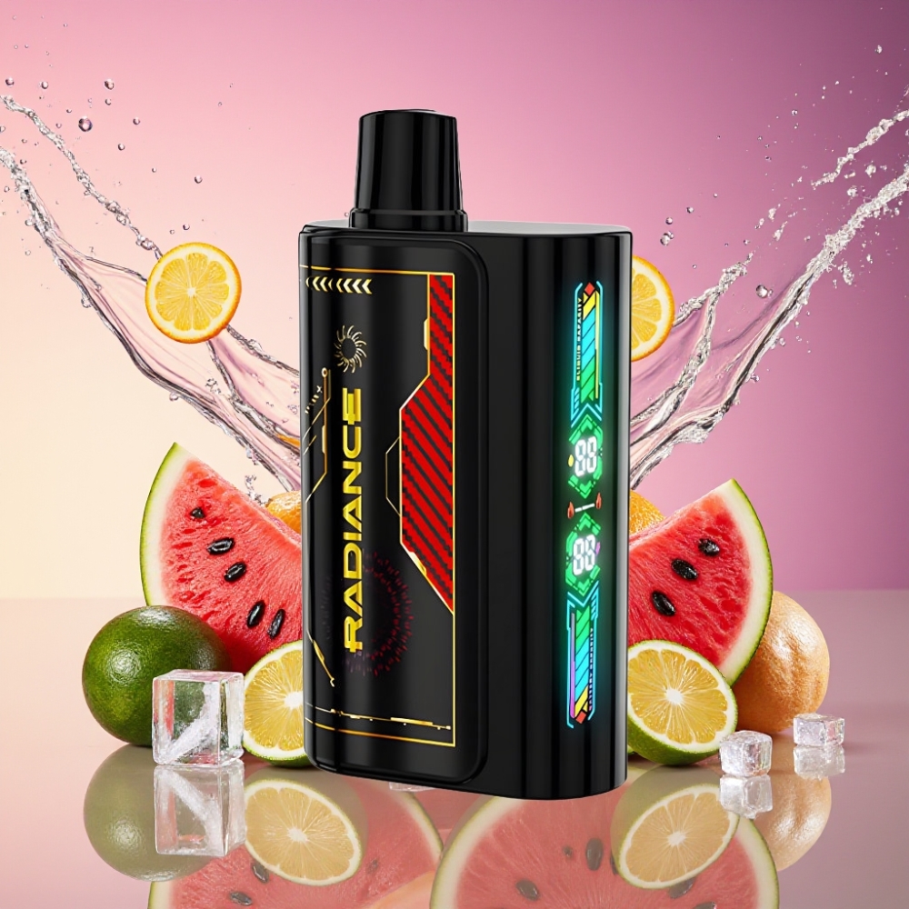 JNR Radiance 31000 Puffs Engangs Vape Vandmelon Is med 28ml E-væske, Smart Animation Screen, Dual Mesh Coil, 950 mAh Genopladelig Batteri, Type-C Opladningsport, Nikotinindhold 2% Engros Danmark