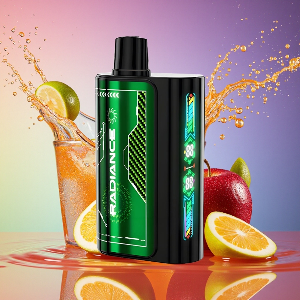 JNR Radiance 31000 Pust 28ml Dual Mesh Coil 950 mAh Genopladelig Dobbelt Æble 2% Nicotin Engros Danmark