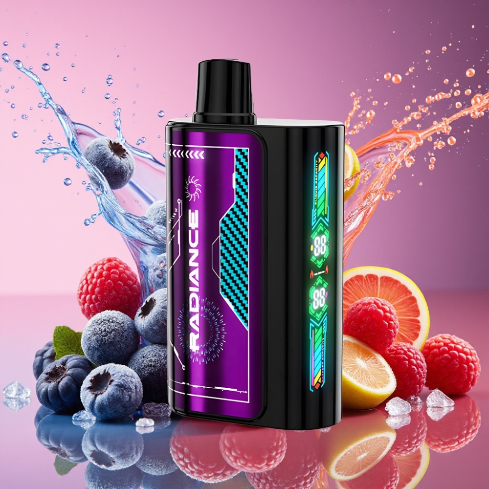 JNR Radiance 31000 Pust 28ml Dual Mesh Coil Blåbær Sur Hindbær 2% Nicotin Engros Danmark