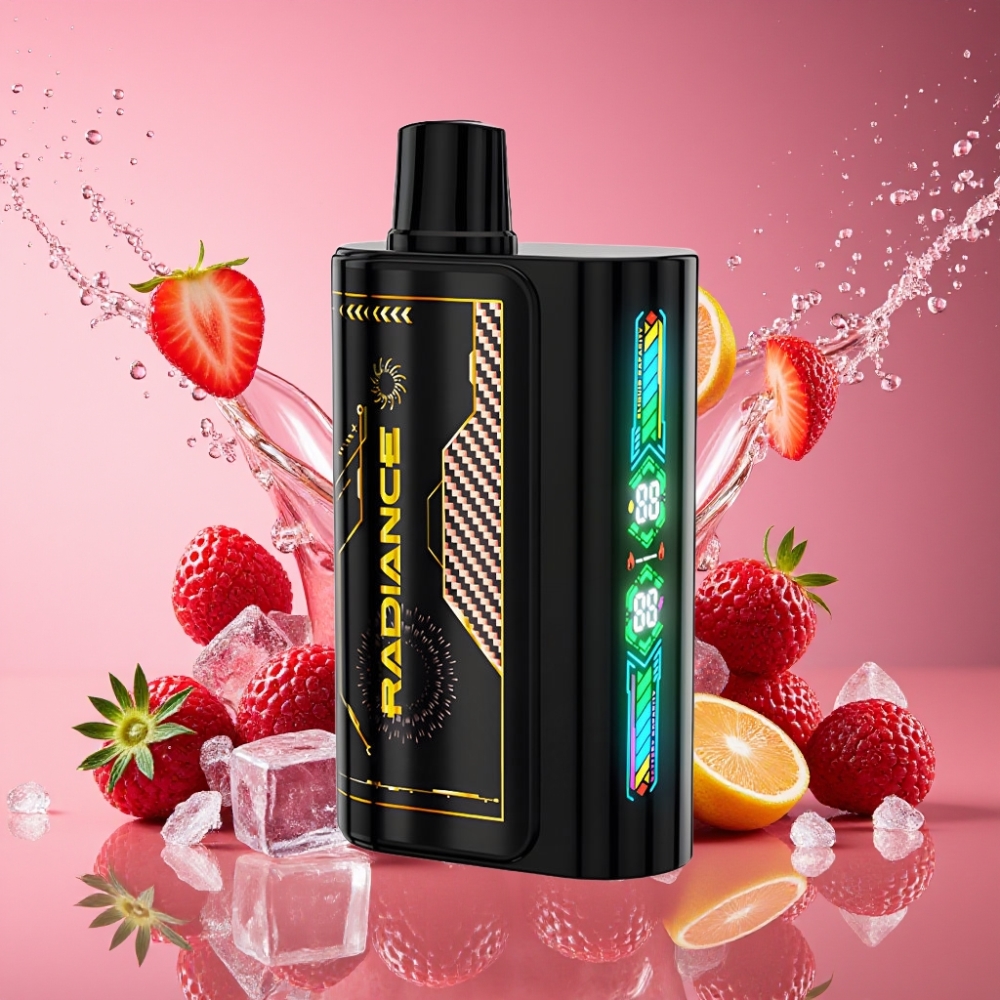 JNR Radiance 31000 Pust 28ml Dual Mesh Jordbær Hindbær Kirsebær Is 950 mAh Type-C 2% Engros Danmark