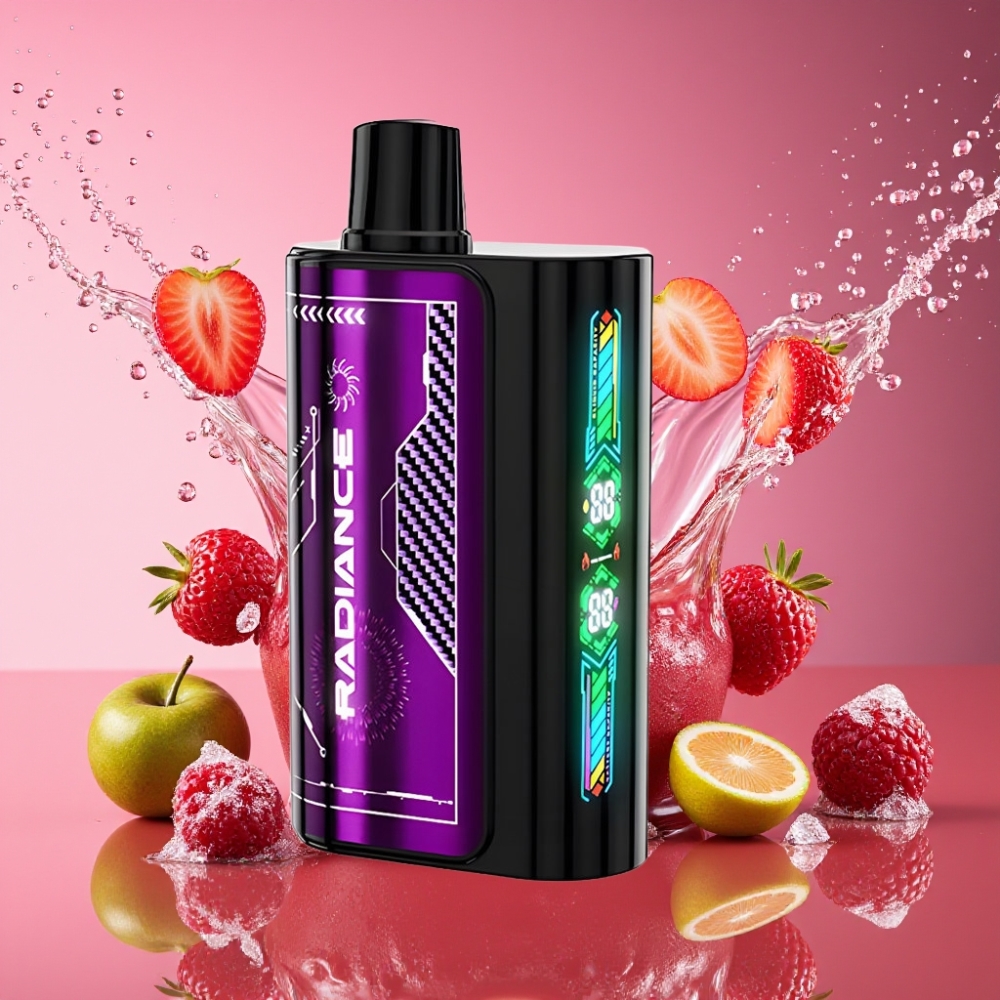 JNR Radiance 31000 Pust Engangs Vape Kirsebær Bær 28ml Dual Mesh Coil 950mAh Type-C 2% Engros Danmark