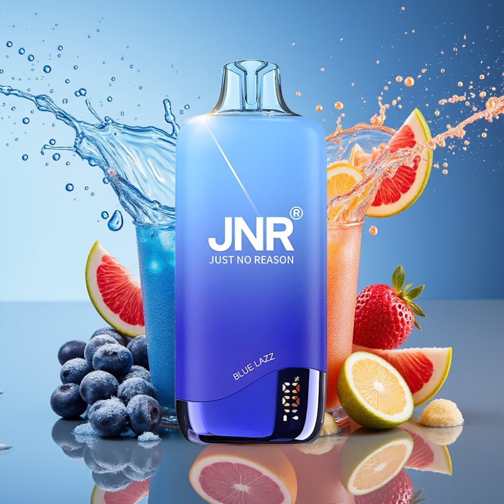 JNR Rainbow 10500 Puffs Blå Lazz 0.8ohm Mesh 18ml 600mAh USB-C Engros Danmark