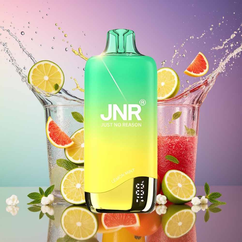 JNR Rainbow 10500 Puffs Engangs Vape Citron Mynte 600mAh 18ml 0.8ohm Mesh USB-C Engros Danmark