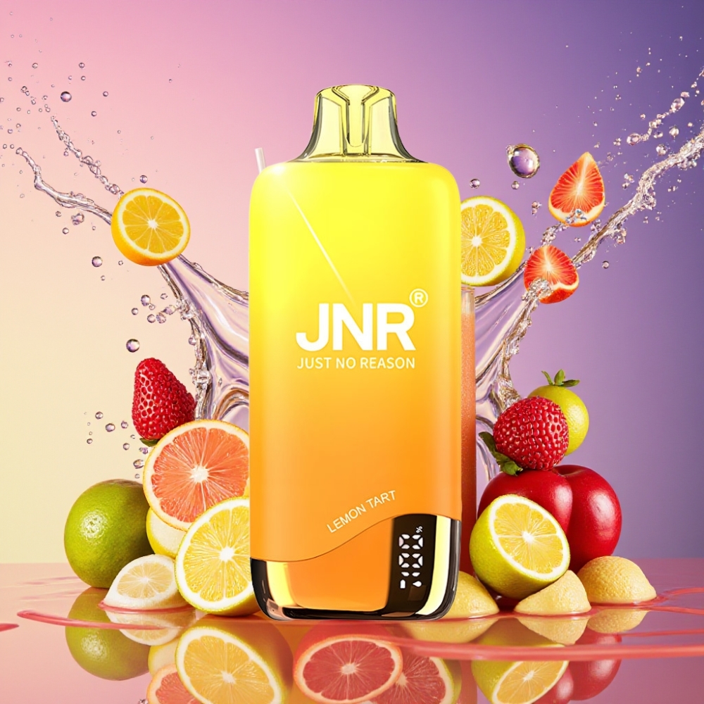 JNR Rainbow 10500 Puffs Engangs Vape Citrontærte 0,8ohm Mesh Coil 18ml e-Liquid 600mAh USB-C Batteriindikator E-væskeindikator Engros Danmark