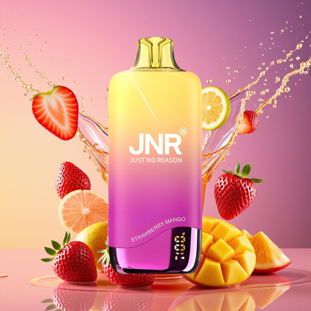 JNR Rainbow 10500 Puffs Engangs Vape Jordbær Mango 600mAh 18ml 0.8ohm Mesh USB-C 98mm 39mm 25mm Batteri E-væske Indikator Nikotin 0% 2% 5% Engros Danmark