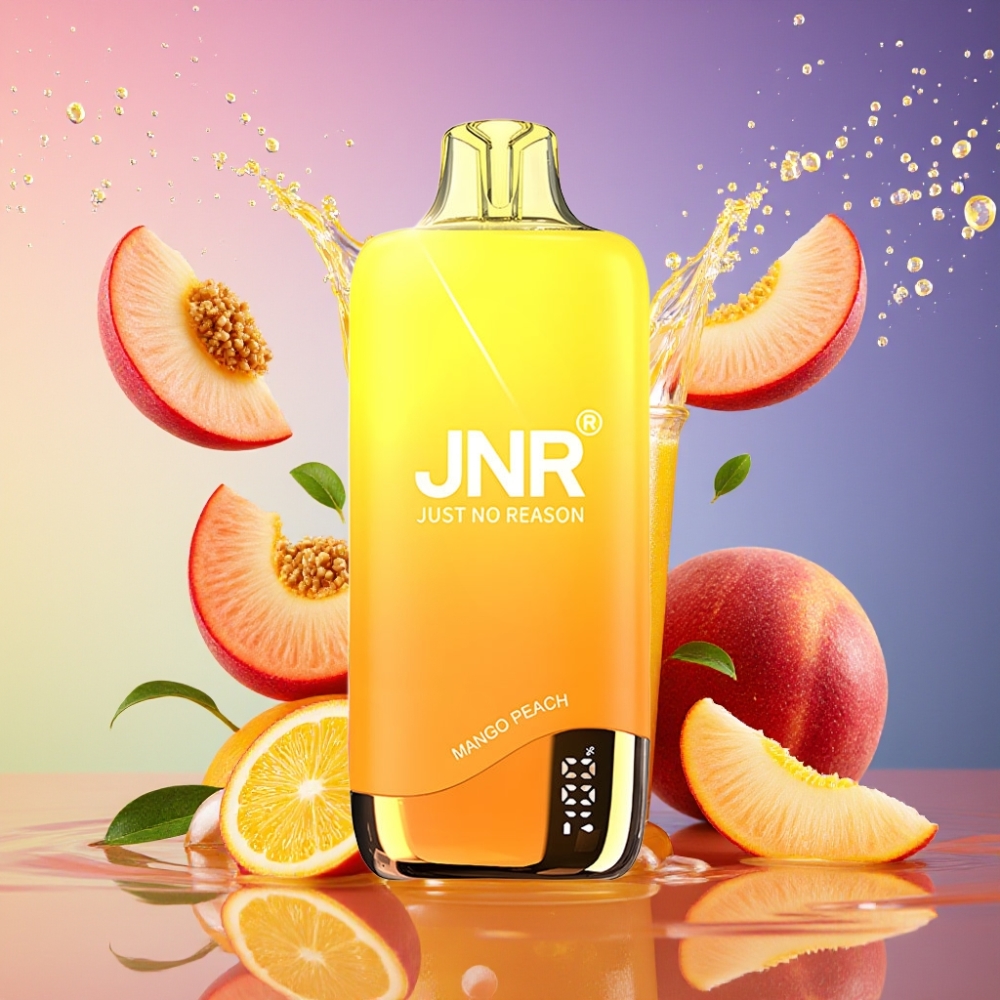 JNR Rainbow 10500 Puffs Engangs Vape Mango Fersken 600mAh 18ml 0.8ohm Mesh Type-C Engros Danmark