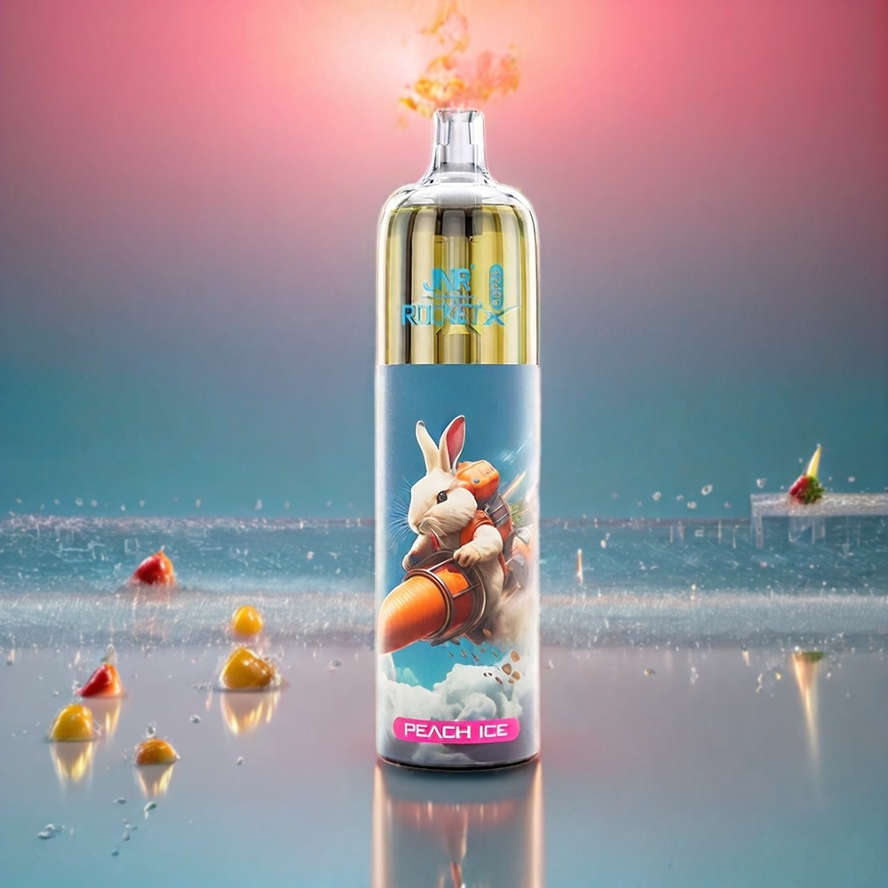 JNR Rocket X 12400 Puste Fersken Is med Type-C Hurtigopladning, 850mAh Batteri, 22ml E-liquid, Justerbar Luftflow + Engros Danmark