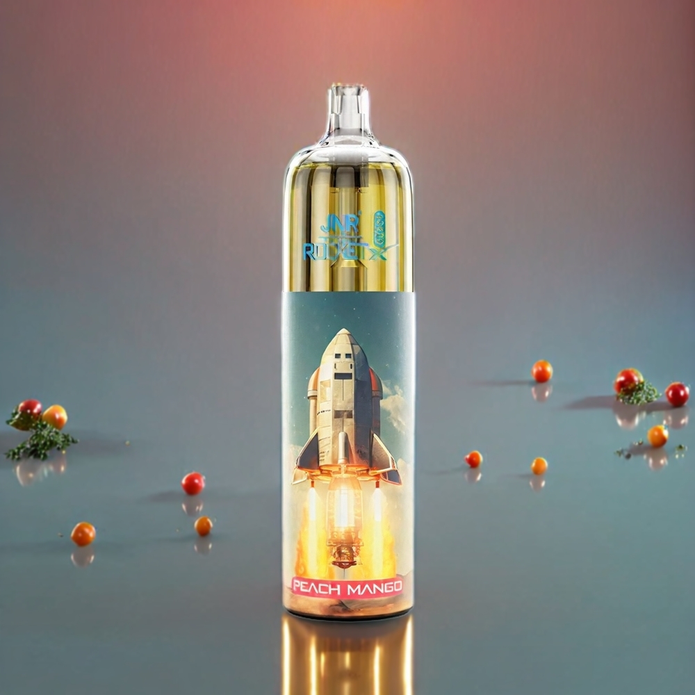 JNR Rocket X 12400 Puste Fersken Mango Type-C Hurtigopladning 22ml E-væske Justerbar Luftgennemstrømning 850mAh Engros Danmark