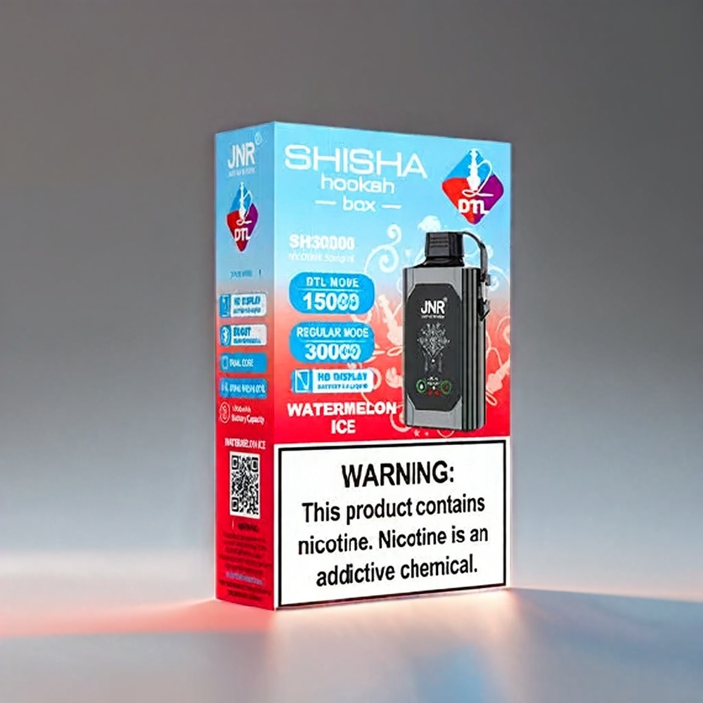 JNR Shisha Box 20500 Puffs Vandsukker | HD Display 20500 Puffs 1000mAh 25ml Dual Mesh & Dual Core Type-C Engros Danmark