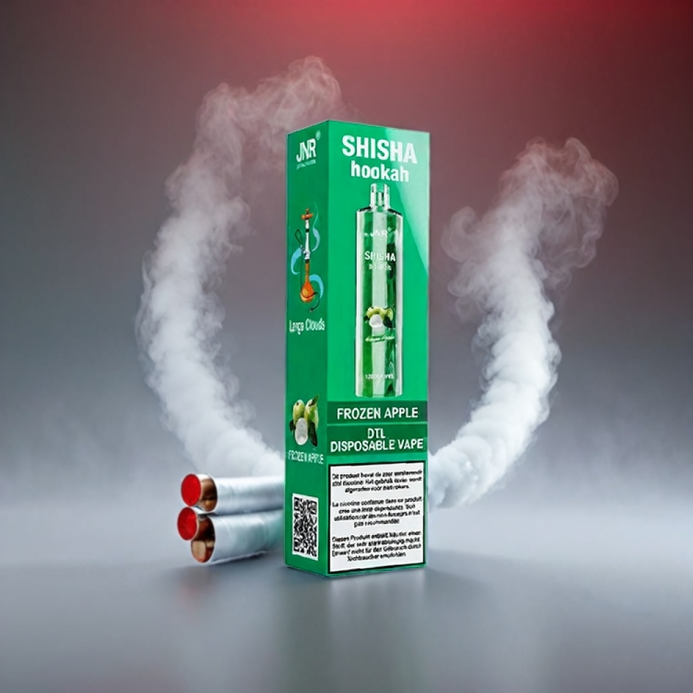JNR Shisha Hookah 12000 Puffs 750mAh 24ml 0.6Ω Frossent Æble 10x Type-C Engros Danmark