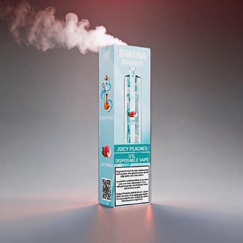 JNR Shisha Hookah 12000 Puffs Vape Saftige Ferskner 750mAh 24ml 0.6Ω Mesh Type-C Engros Danmark