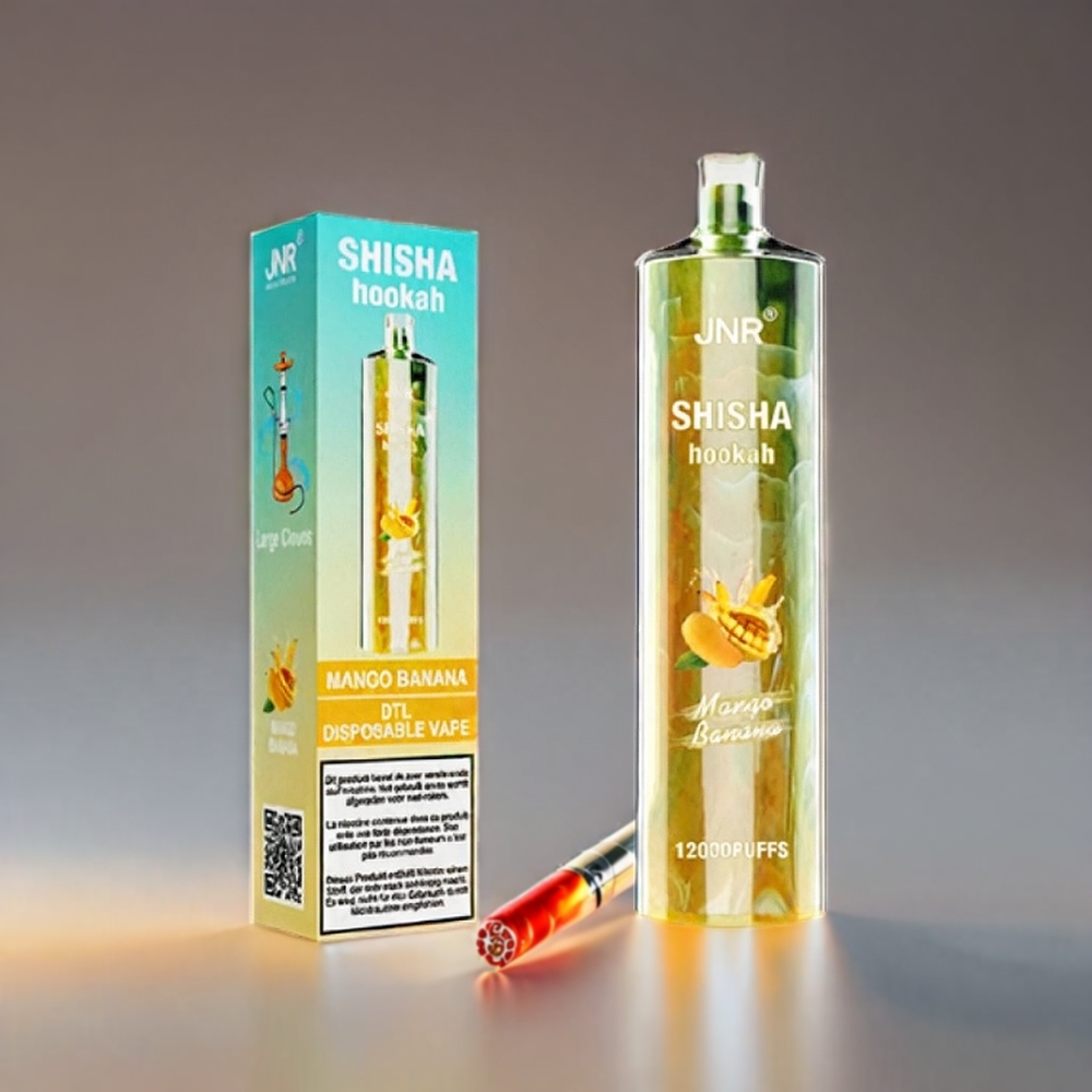 JNR Shisha Hookah Mango Banan 12000 Puffs 750mAh 24ml 0.6 Ohm Type-C 10stk Engros Danmark