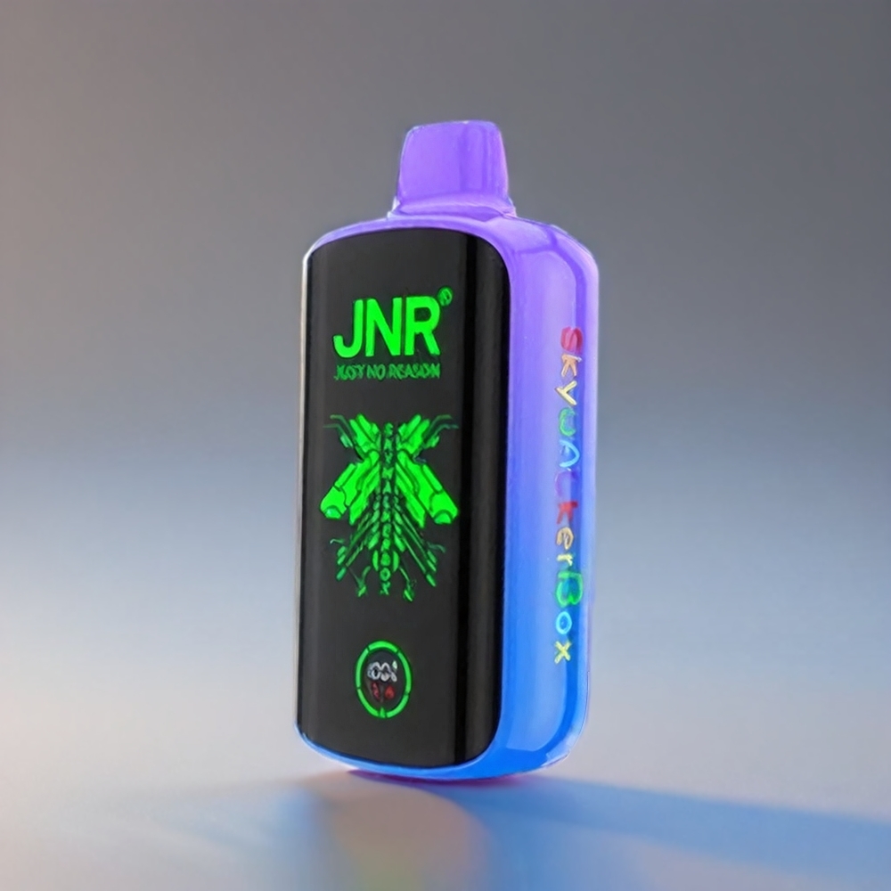 JNR Skywalker Box 21000 Puffs Blå Hindbær - 850mAh 25ml Dual Mesh Coil Type-C Fuldskærm Engros Danmark