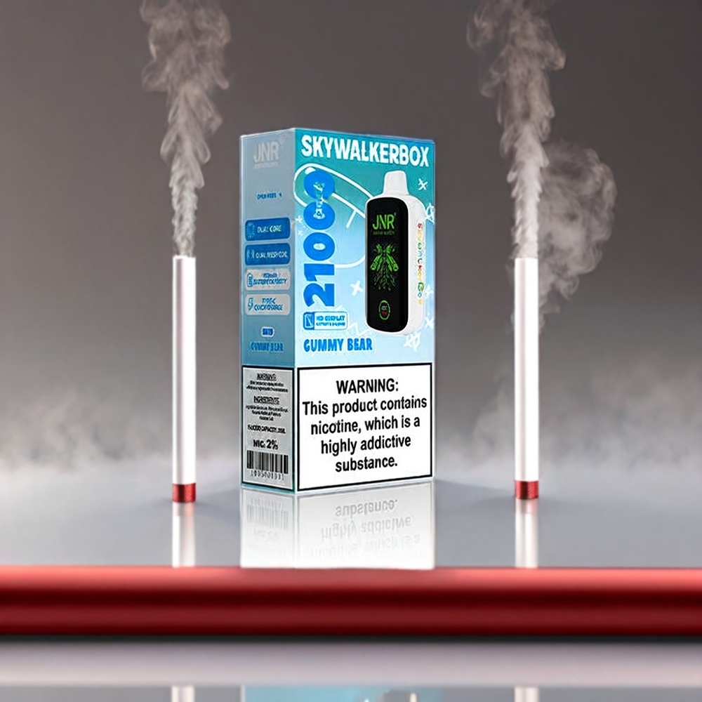 JNR Skywalker Box 21000 Puffs Cummy Bear (Gummy Bjørn) 850mAh 25ml Dual Mesh Coil Type-C Fuld Skærm Engros Danmark
