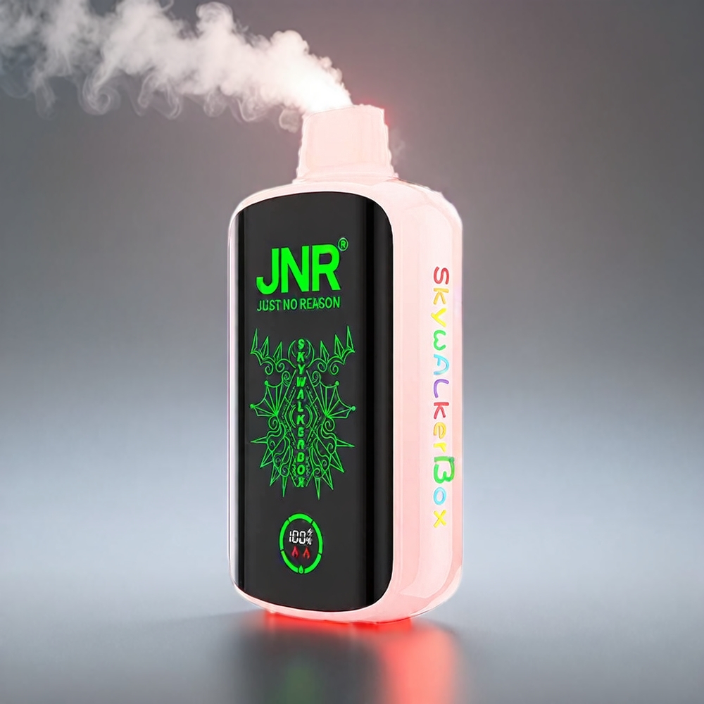 JNR Skywalker Box 21000 Puffs Jordbær | 850 mAh 25ml Dobbelt Mesh Coil Type-C Fuldskærm Engros Danmark