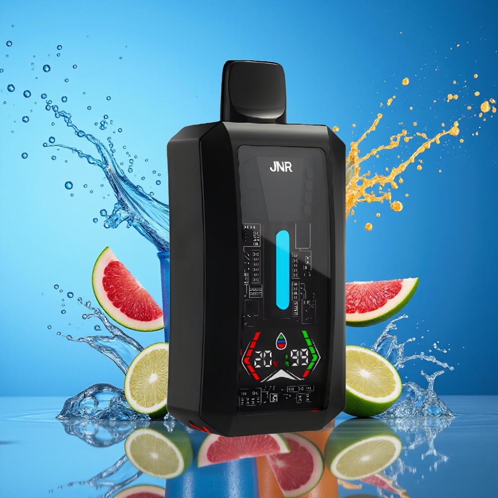 JNR Tank Pro 33000 Puds Digital Display Dual Mesh Coil 28ml 2% Nikotin Herr Blå 850mAh Type-C Engros Danmark