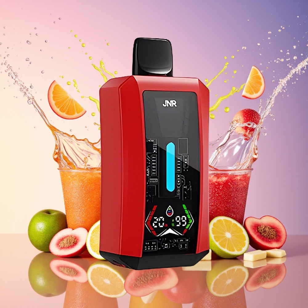 JNR Tank Pro 33000 Puffs Engangs Vape Sommerfersken Is 28ml e-Liquid Digital Display Dual Mesh Coil 15W/20W Output 850mAh Type-C 2 % Engros Danmark