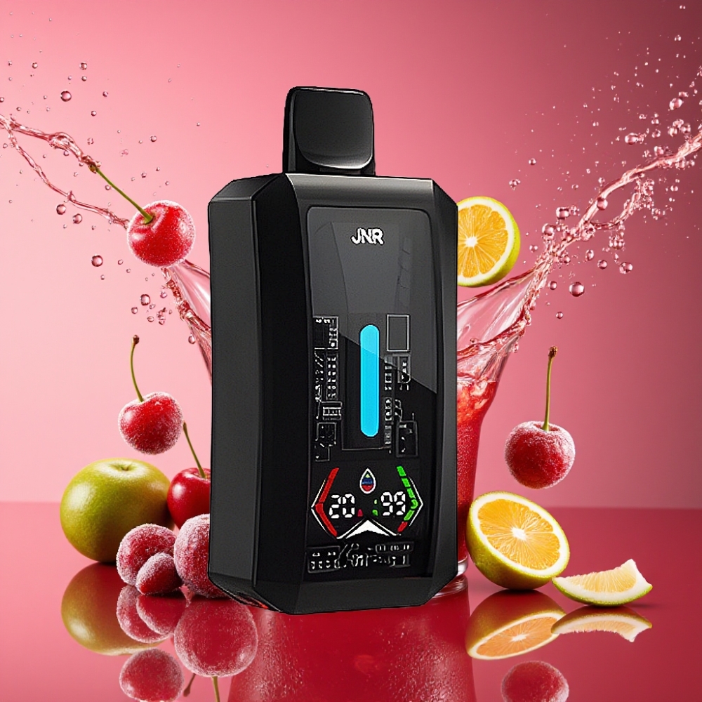 JNR Tank Pro 33000 Pust Digital Display Dual Mesh Coil 15W/20W 850mAh Type-C 2 % Kirsebær Cola Engros Danmark