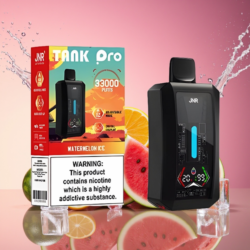 JNR Tank Pro 33000 Pust Vandmelon Is 28ml 2% Nikotin Engros Danmark