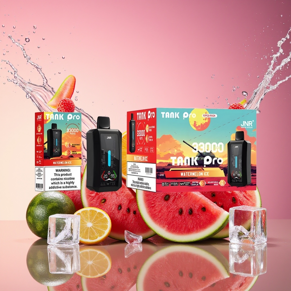 JNR Tank Pro 33000 Pust Vandmelon Is 28ml 2% Nikotin Engros Danmark