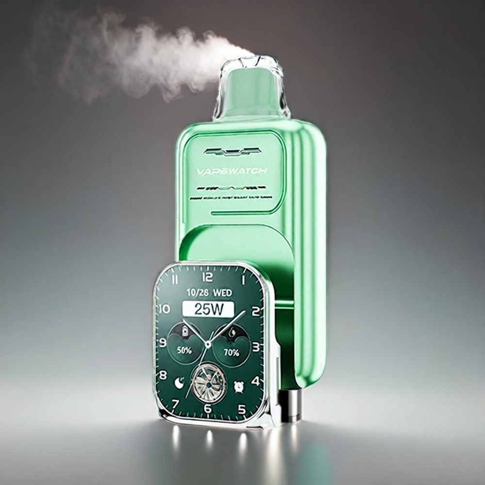 JNR Vape Watch 30000 Puffs Miami Mynte 19mL 1000mAh Type-C 5% Dual Mesh Coil Engros Danmark