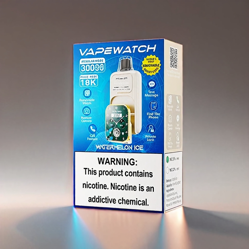 JNR Vape Watch 30000 Puffs Vandmelon 1000mAh 19mL 5% Mesh Type-C 30K/18K Puffs Engros Danmark
