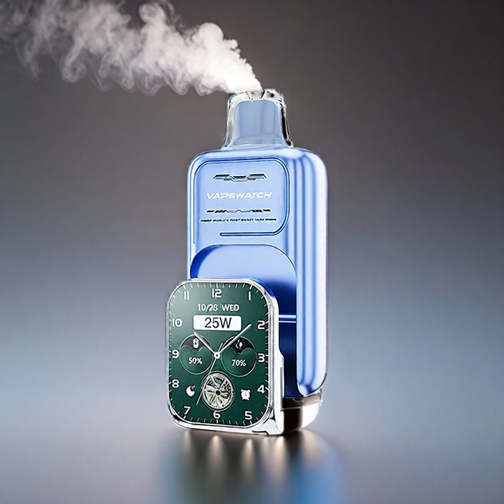 JNR Watch Vape 30000 Puffs Blå Hindbær 1000mAh 19mL 5% Type-C Engros Danmark