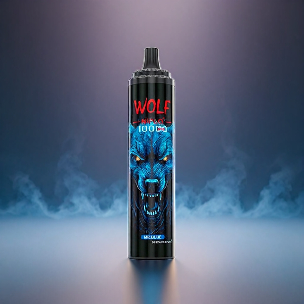 JNR Wolf 10000 Puffs 1.0 Ohm Mesh 650mAh 20ml Type-C Mr Blå | 0%/2%/5% Nicotin Engros Danmark
