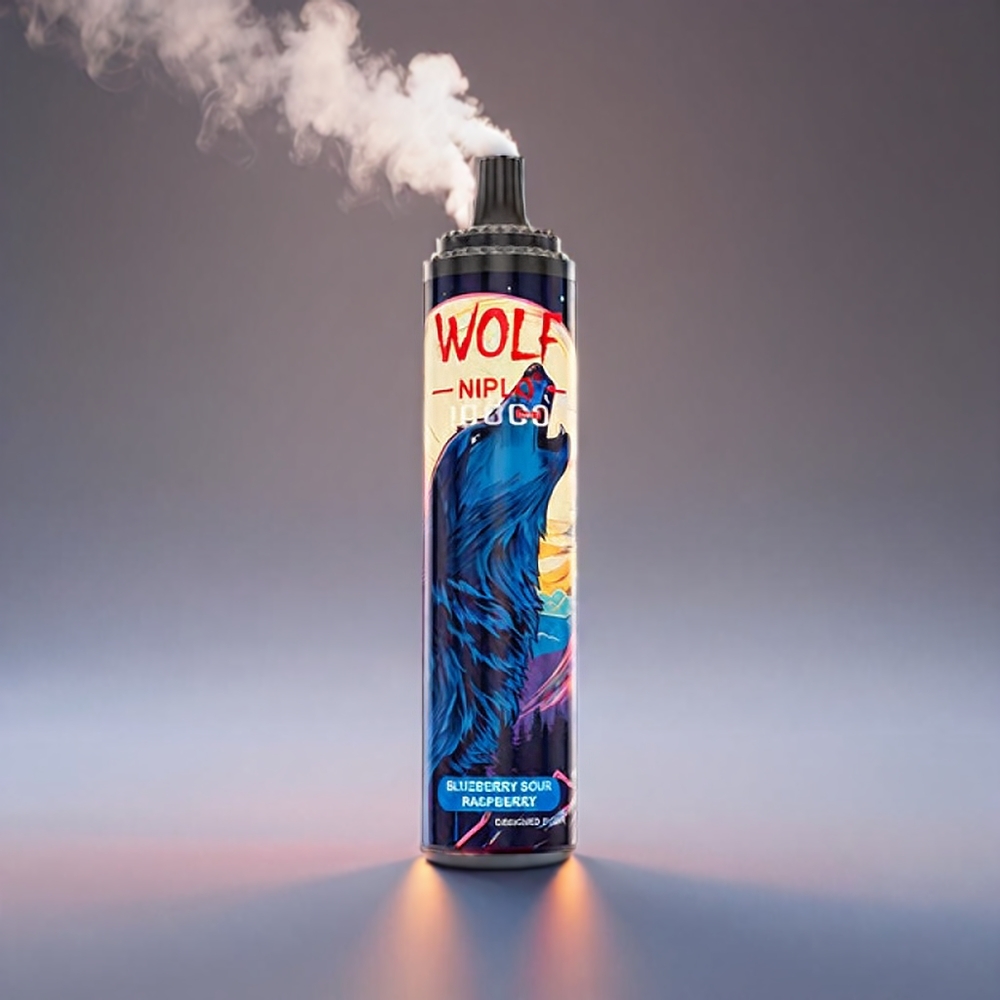 JNR Wolf 10000 Puffs Blåbær Sure Hindbær – 1.0 Ohm Mesh / 650mAh / 20ml / 0-5% Nikotin / Type-C – Engros Danmark