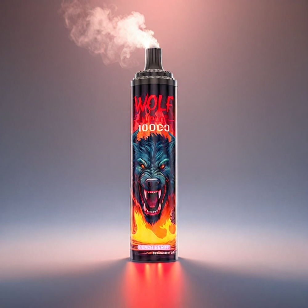 JNR Wolf 10000 Puffs Fersken Bær 1.0Ω Mesh 650mAh 20ml Type-C 0%/2%/5% Engros Danmark