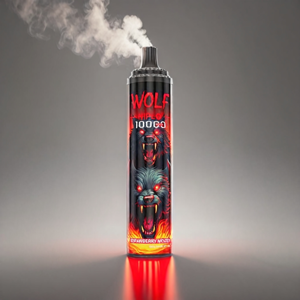 JNR Wolf 10000 Puffs Jordbær Mojito Mesh 1.0 Ohm 650mAh 20ml 0%/2%/5% Type-C Engros Danmark