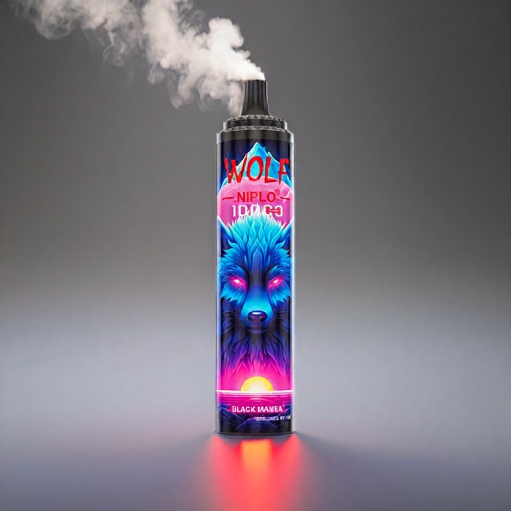 JNR Wolf 10000 Puffs Sort Mamba 1.0 Ohm Mesh 650mAh 20ml Type-C 0/2/5% Engros Danmark