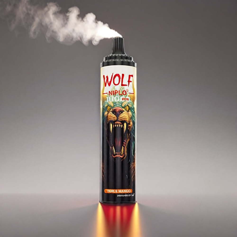 JNR Wolf Danske 10000 Puffs Triple Mango 1.0 Ohm Mesh 650mAh 20ml 0/2/5% Type-C Engros Danmark