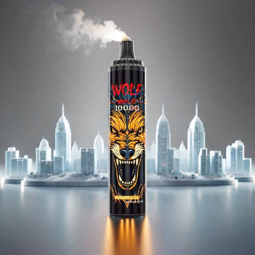 JNR Wolf Pineapple 10000 Puffs 1.0 Ohm Mesh 650mAh 20ml 0/2/5% Type-C Engros Danmark